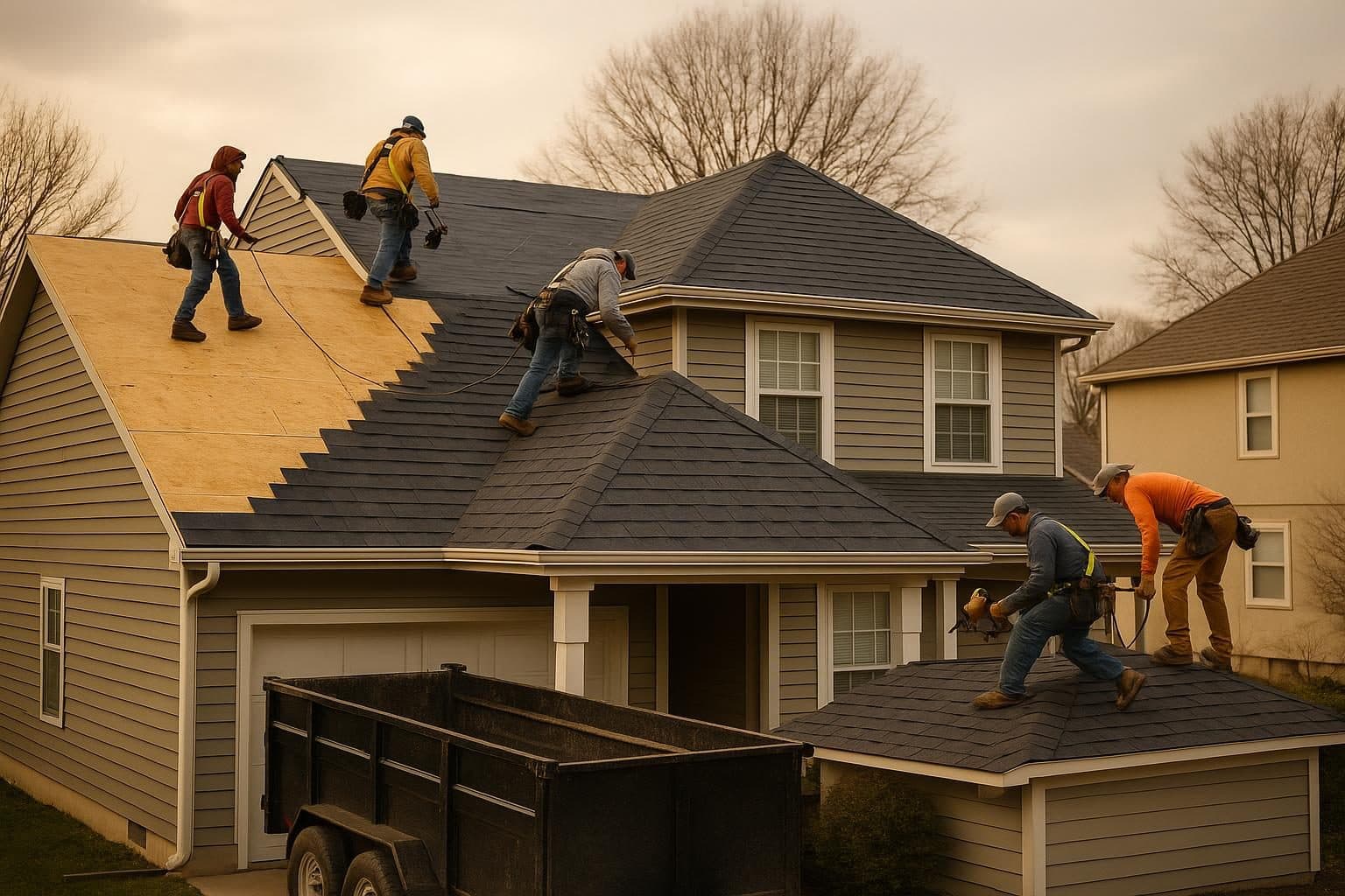 New roof installation on a Kansas City area home