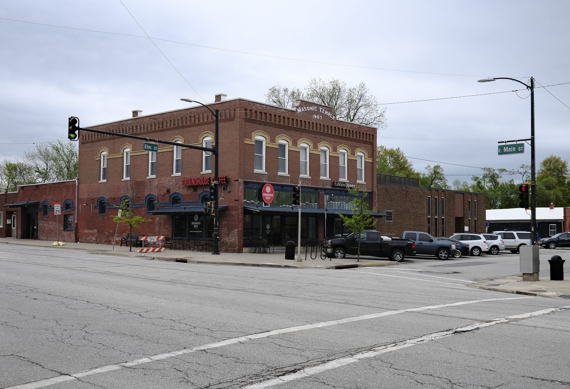 The 1907 Masonic Temple at the corner of Main and Elm Streets in downtown Gardner