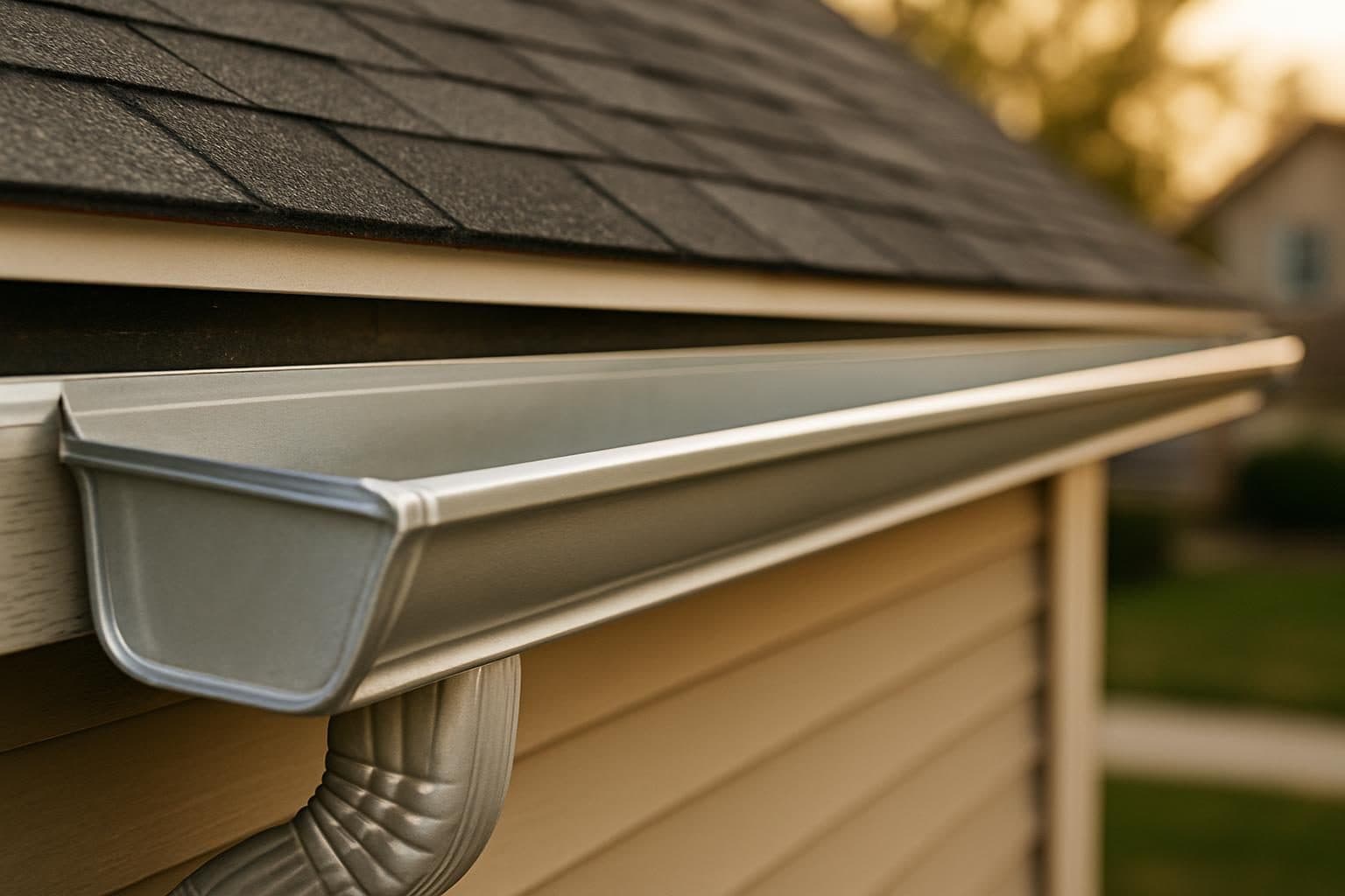 Clean gutters after fall maintenance on Kansas home
