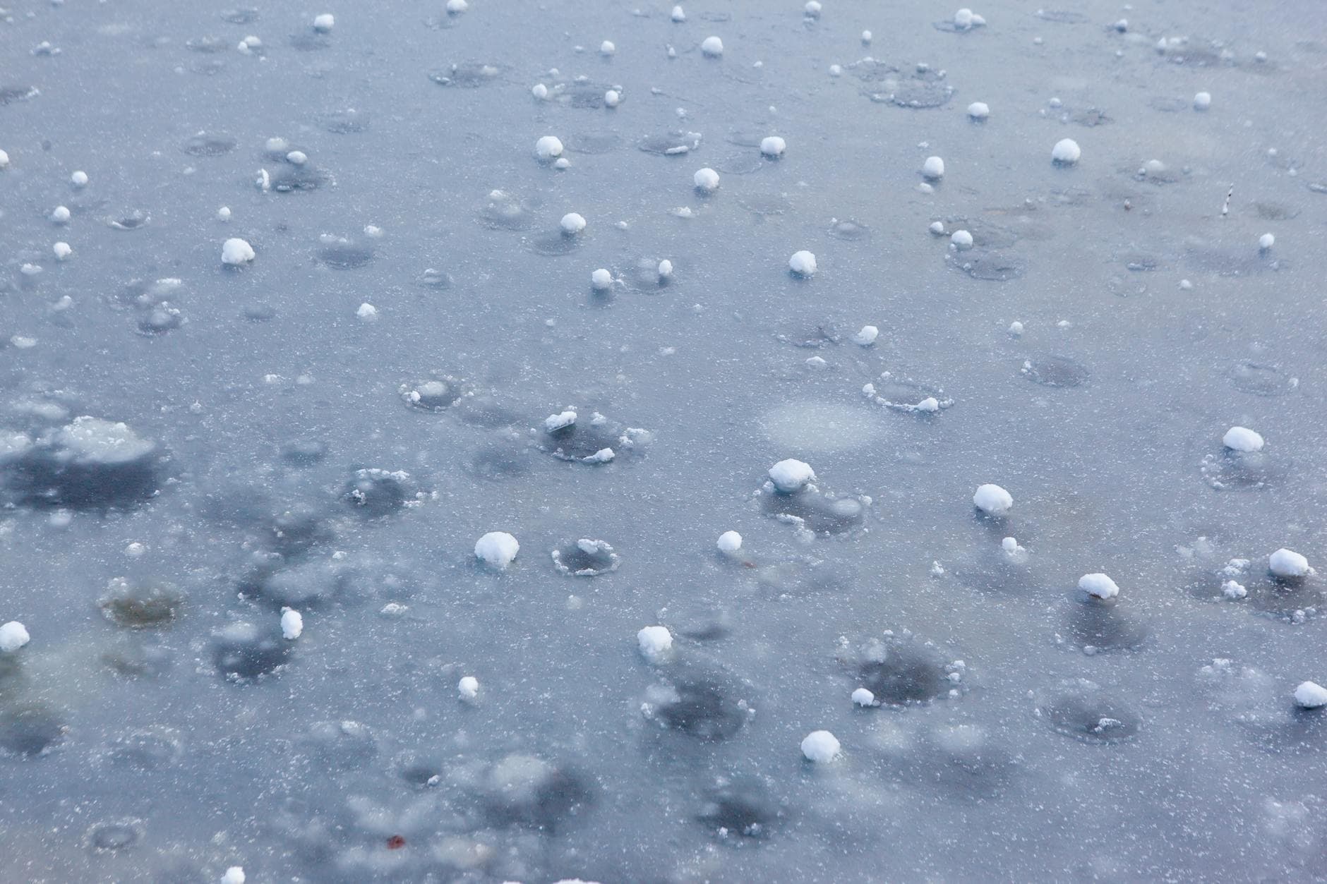 Hail stones on the ground after a Kansas storm