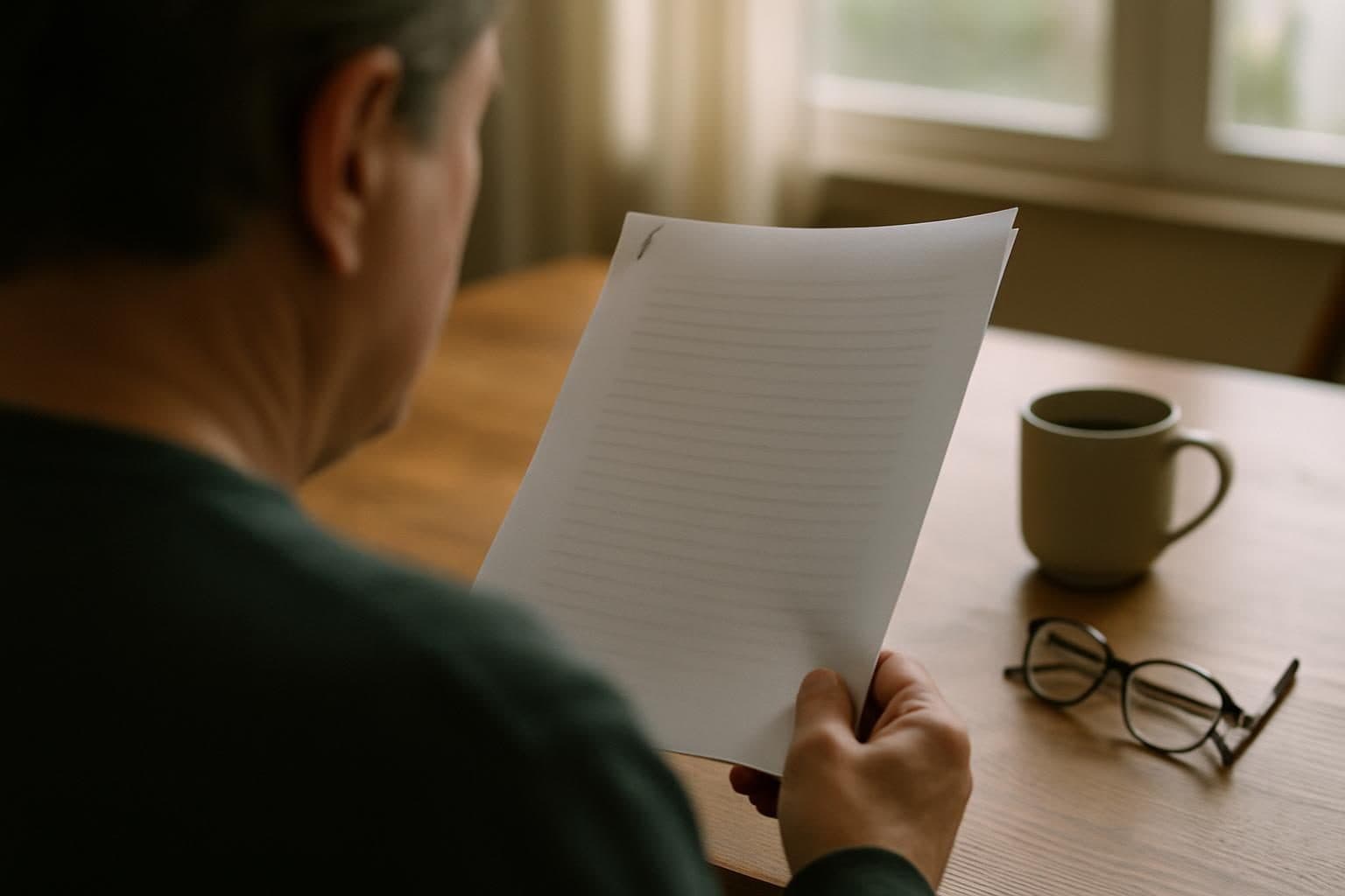 Homeowner reviewing insurance documents for roof coverage
