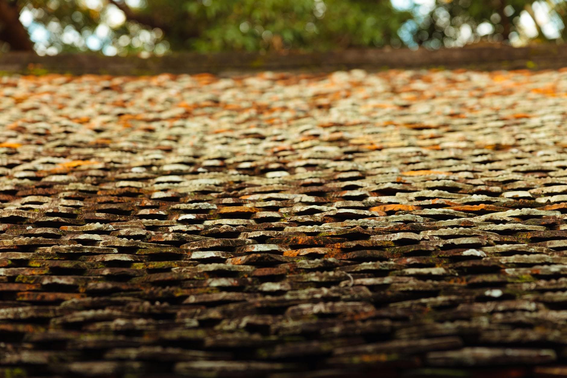Aging residential roof with visible wear in Kansas