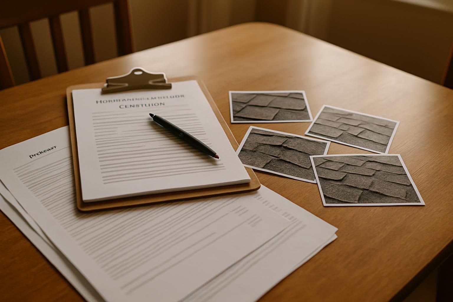 Insurance claim paperwork and documentation