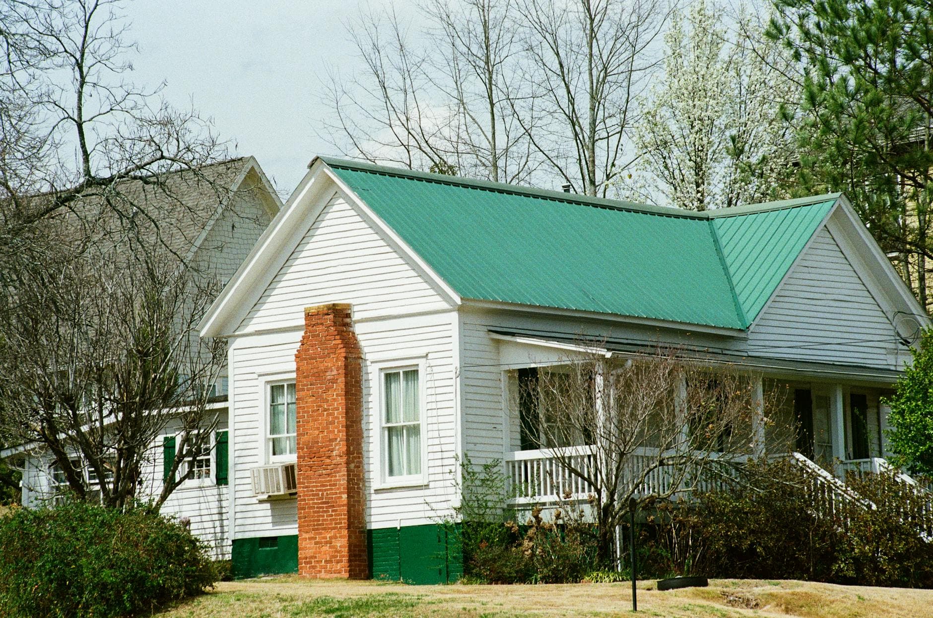Standing seam metal roof on a modern Kansas home