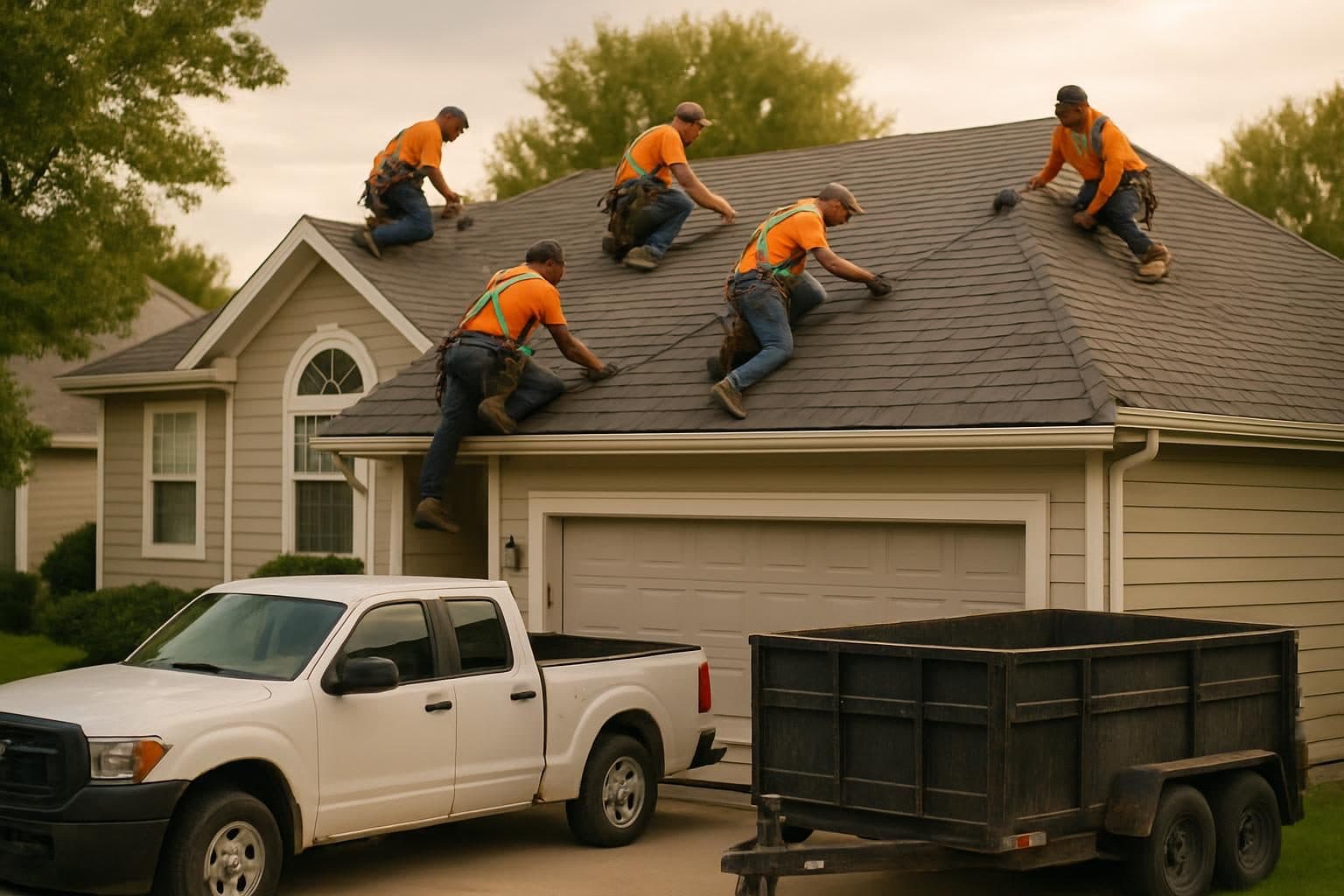 Local MCO Roofing crew working on a Kansas home
