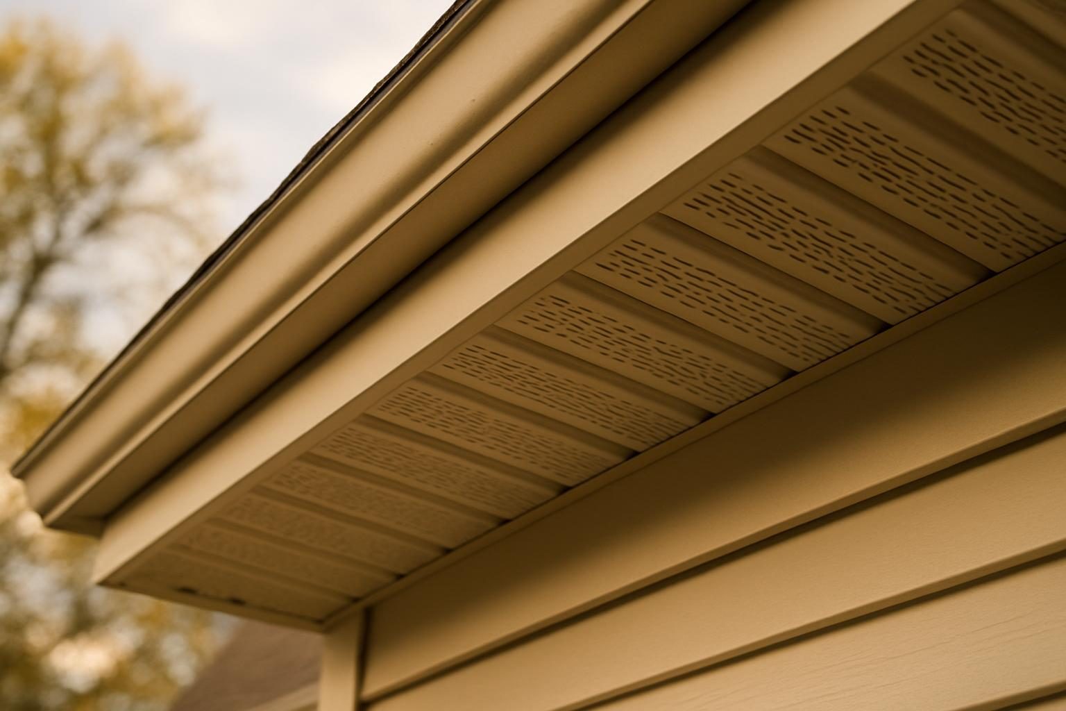 Soffit vents providing intake air for proper attic ventilation
